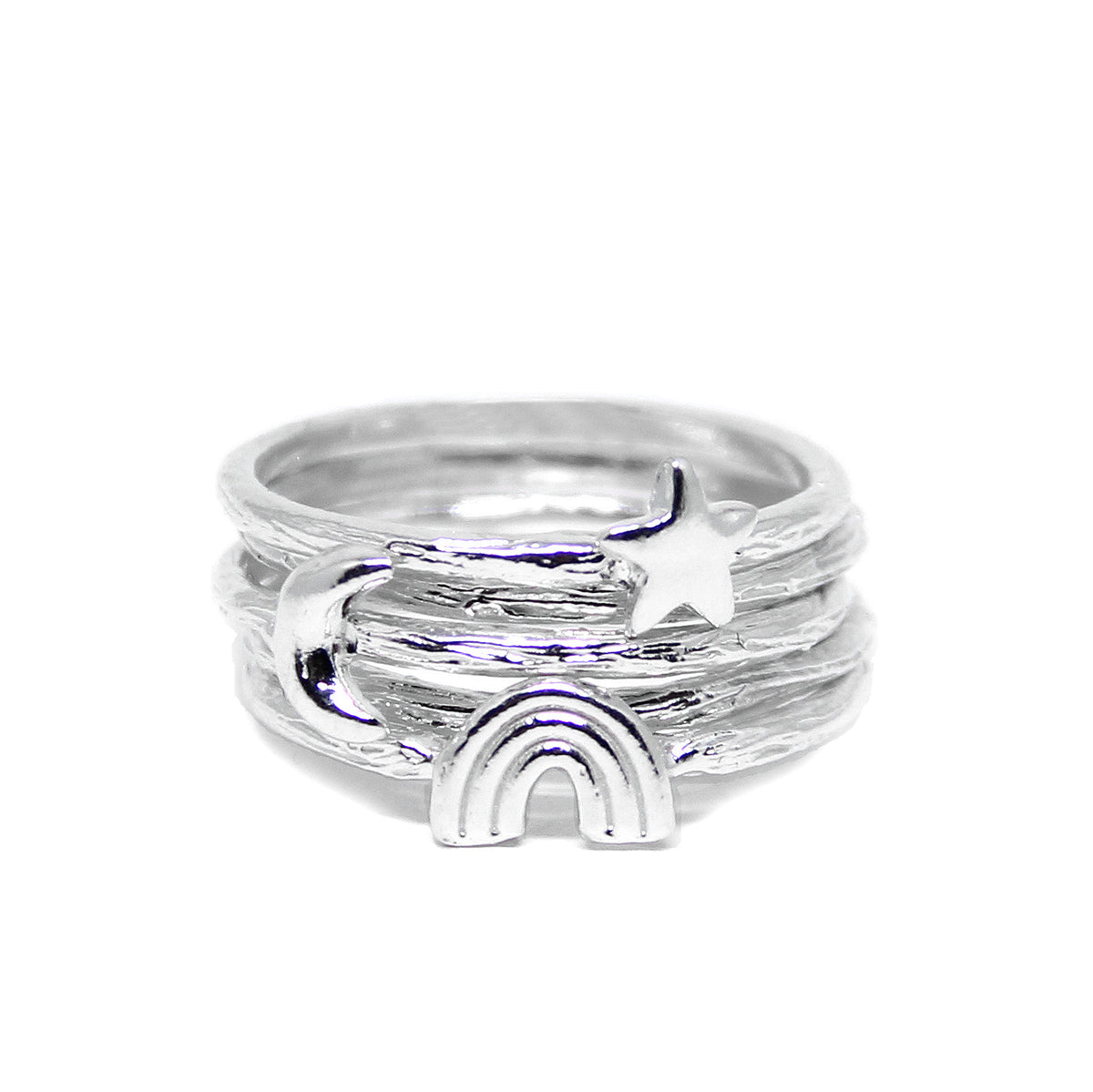 Savi Sculptural Gemstone Stacking Ring | Sterling Silver/Black Onyx |  Missoma